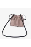 Charles Keith Pleated Covered Shoulder Bucket Bag Mauve